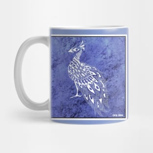 deep blue peacock ecopop Mug